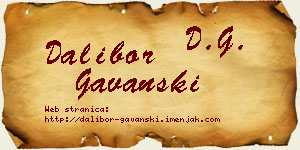 Dalibor Gavanski vizit kartica